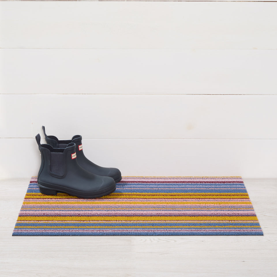 Dusk Echo Stripe Shag Mat by Chilewich — 18 by 28 inch doormat