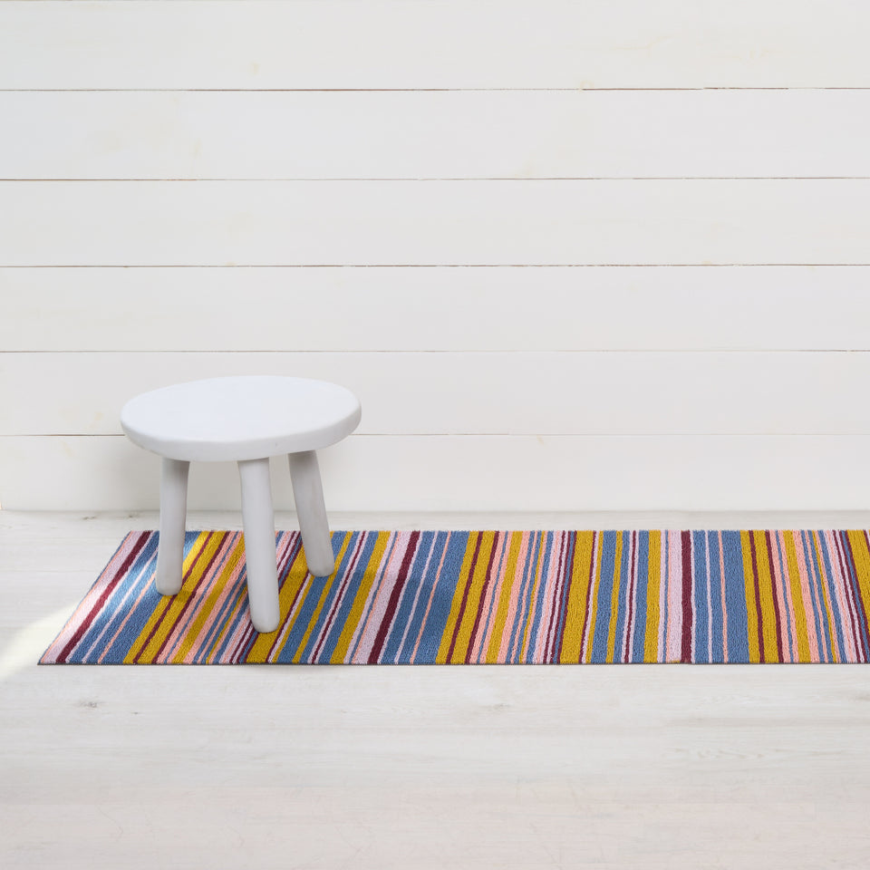 Dusk Echo Stripe Shag Mat by Chilewich — 24 by 72 inch runner
