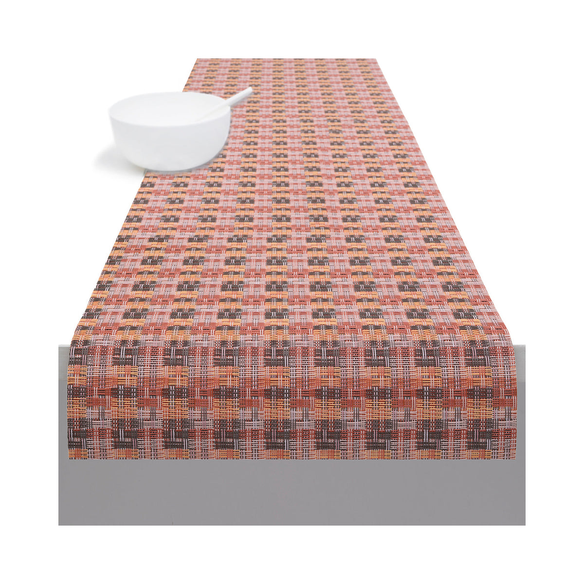 Chilewich Fable table runner in Sorbet, draped across a table