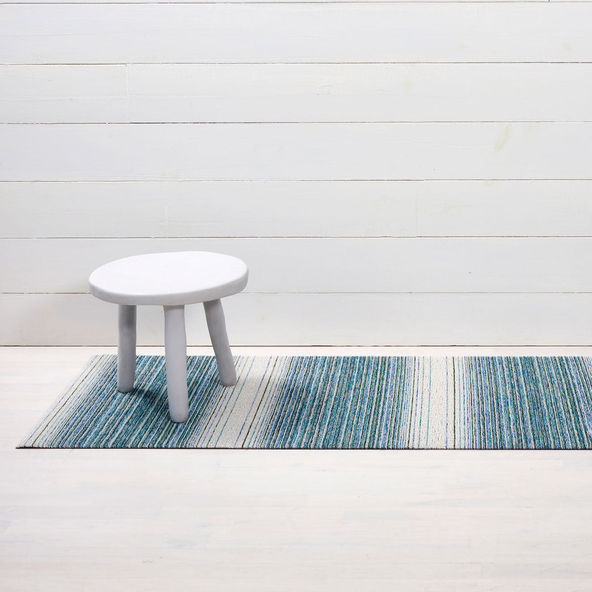 Lagoon Fade Stripe Shag Mat by Chilewich — Runner 24"x72"