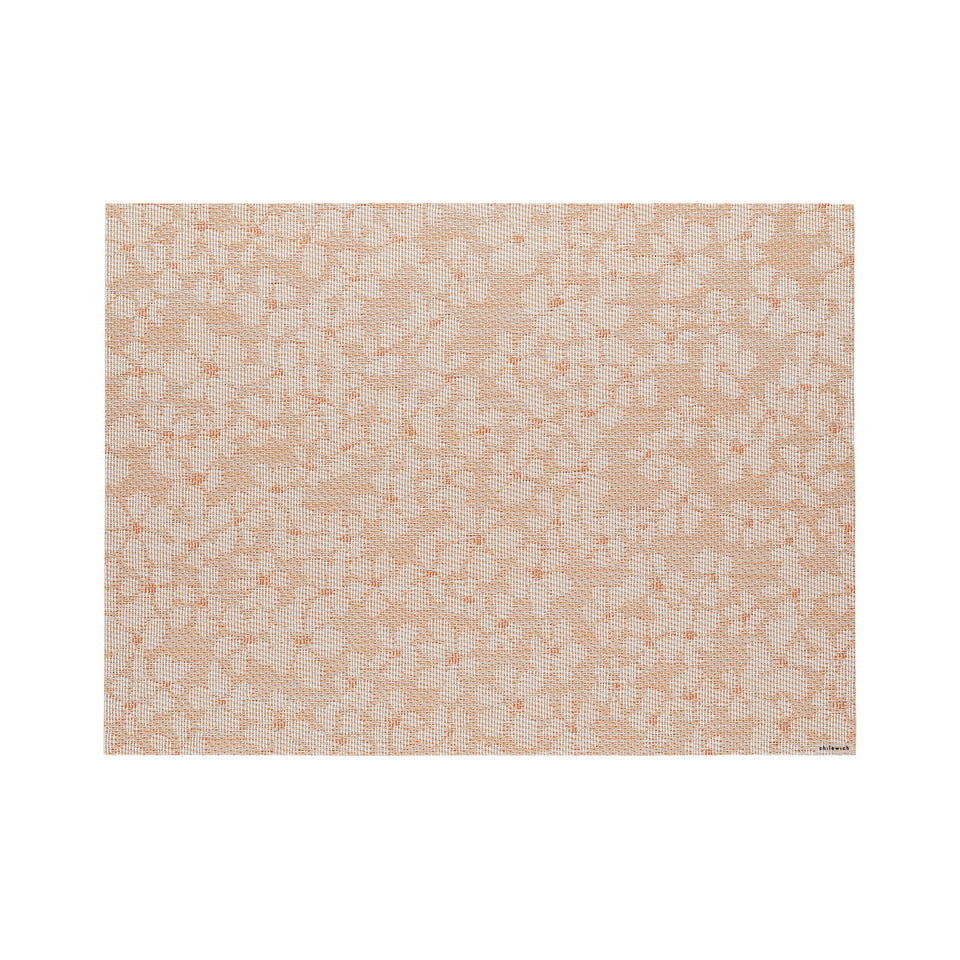 Chilewich Flora in Almond, rectangle on a white background