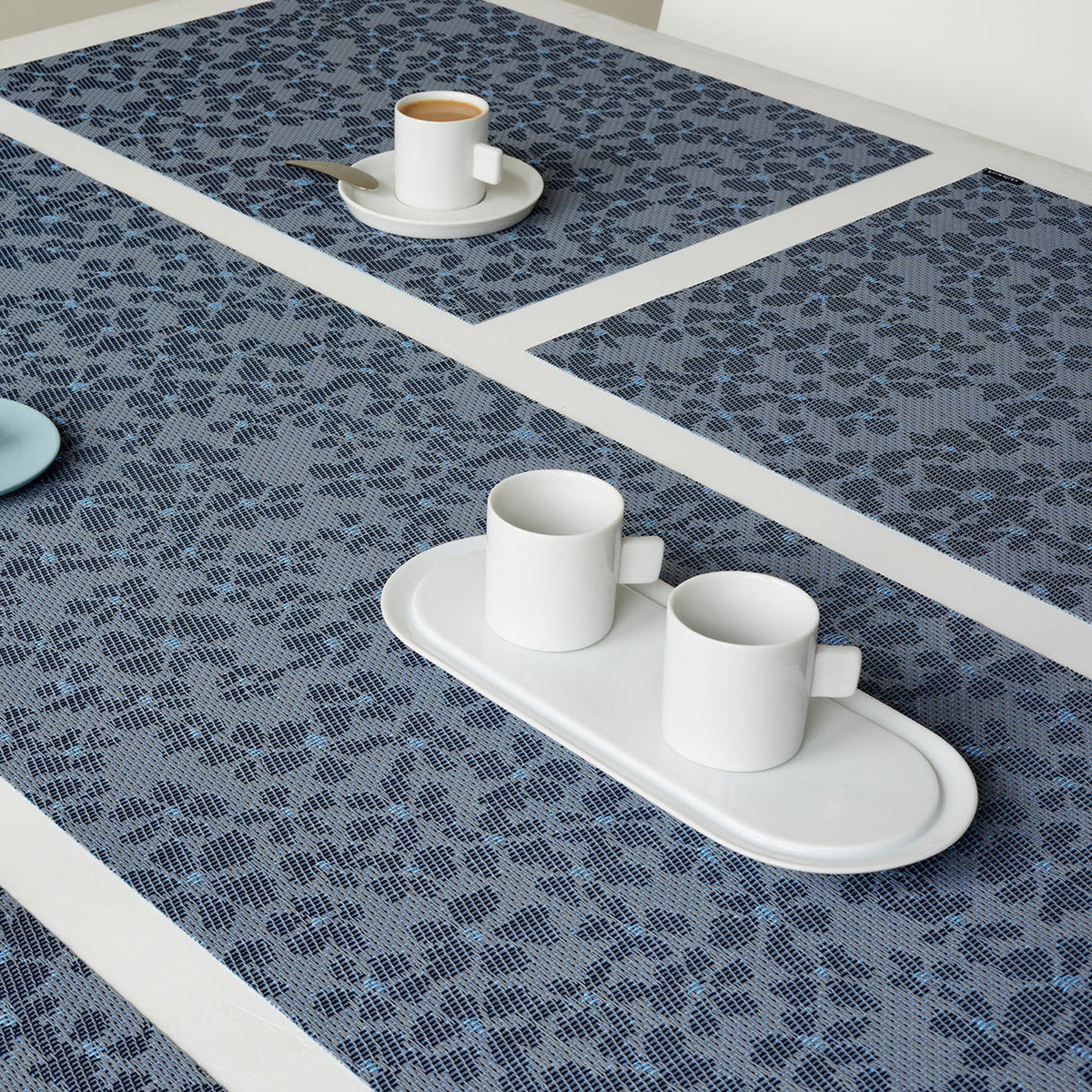 Chilewich Flora placemat in Zephyr, lifestyle detail