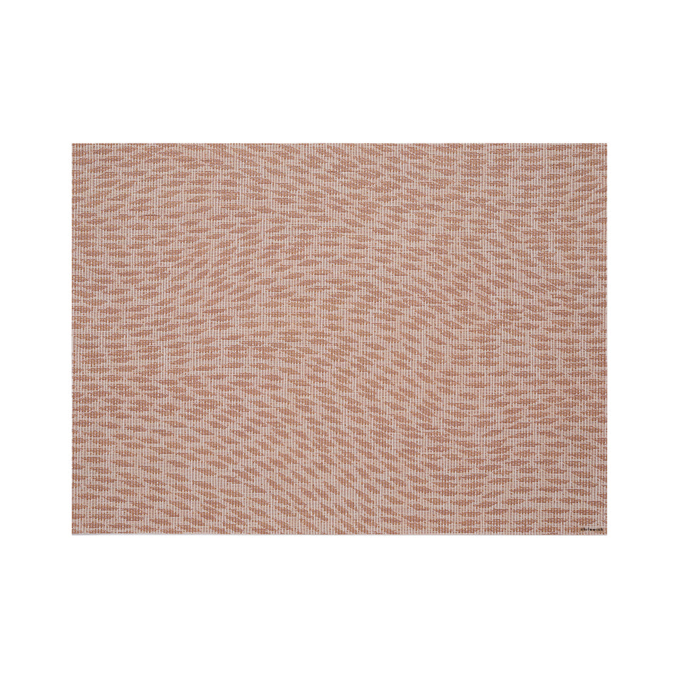 Chilewich Flutter rectangle placemat in Rosewood, viewed from above on a white background