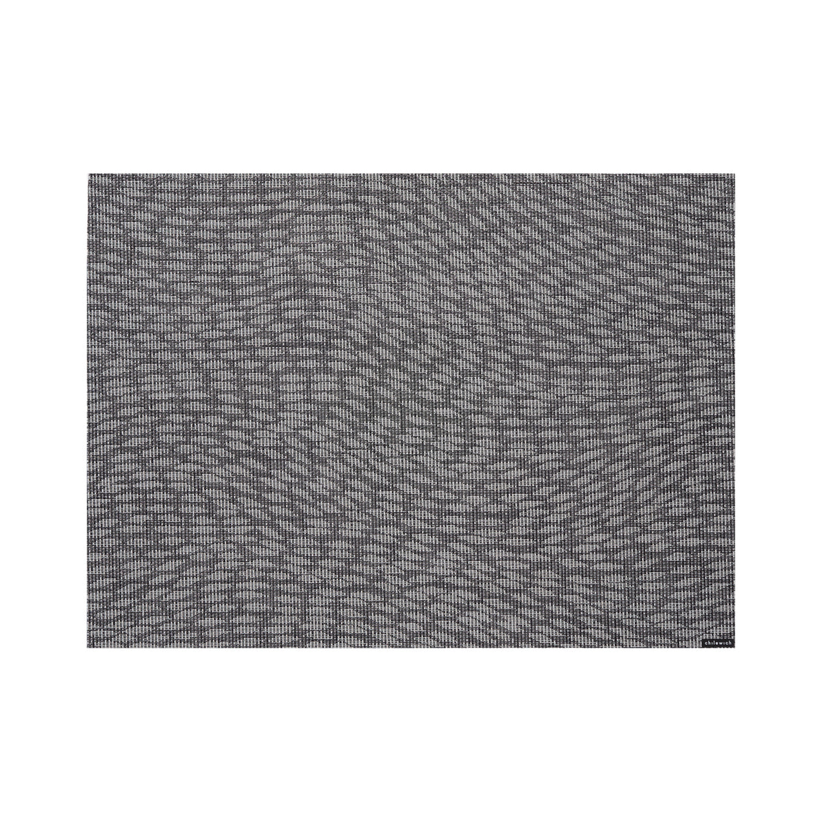 Chilewich Flutter rectangle placemat in Storm, viewed from above on a white background