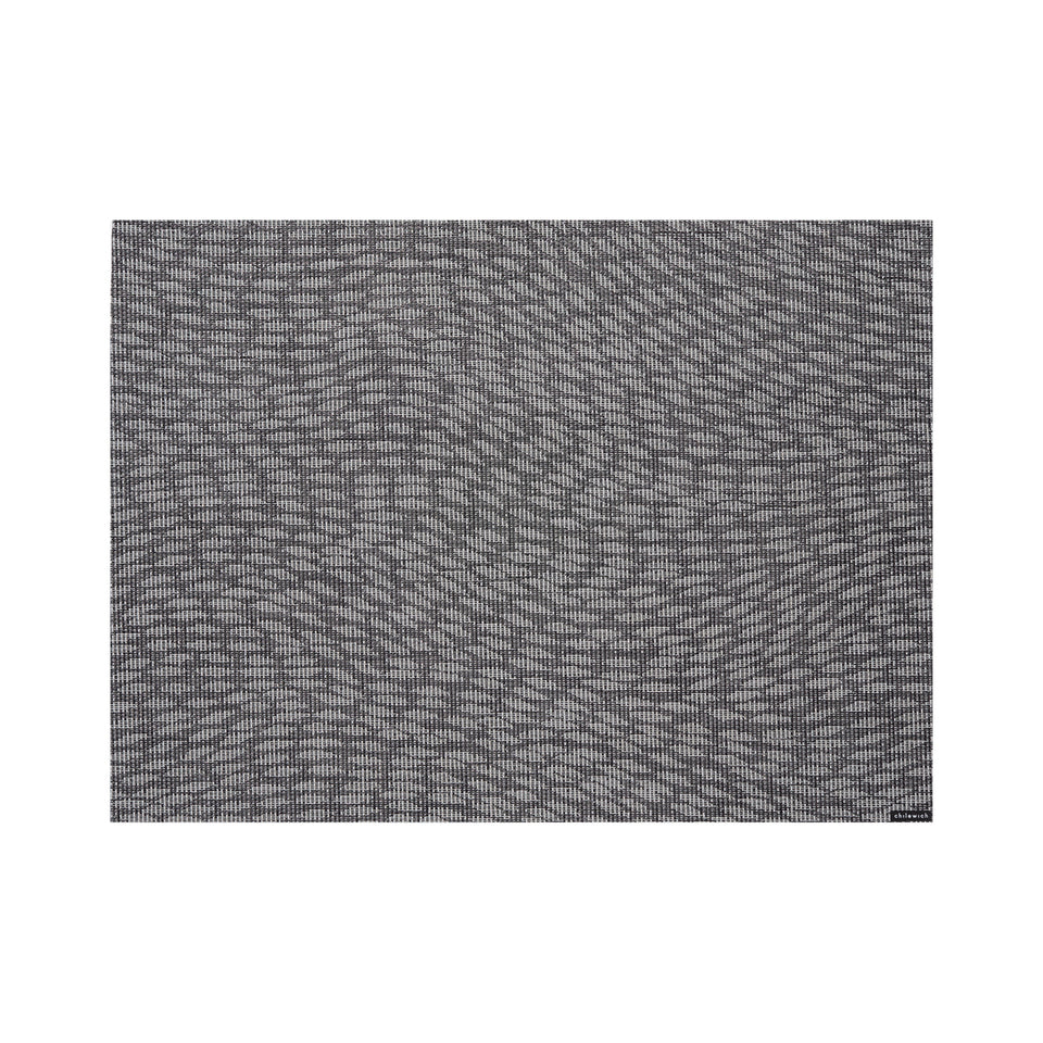 Chilewich Flutter rectangle placemat in Storm, viewed from above on a white background