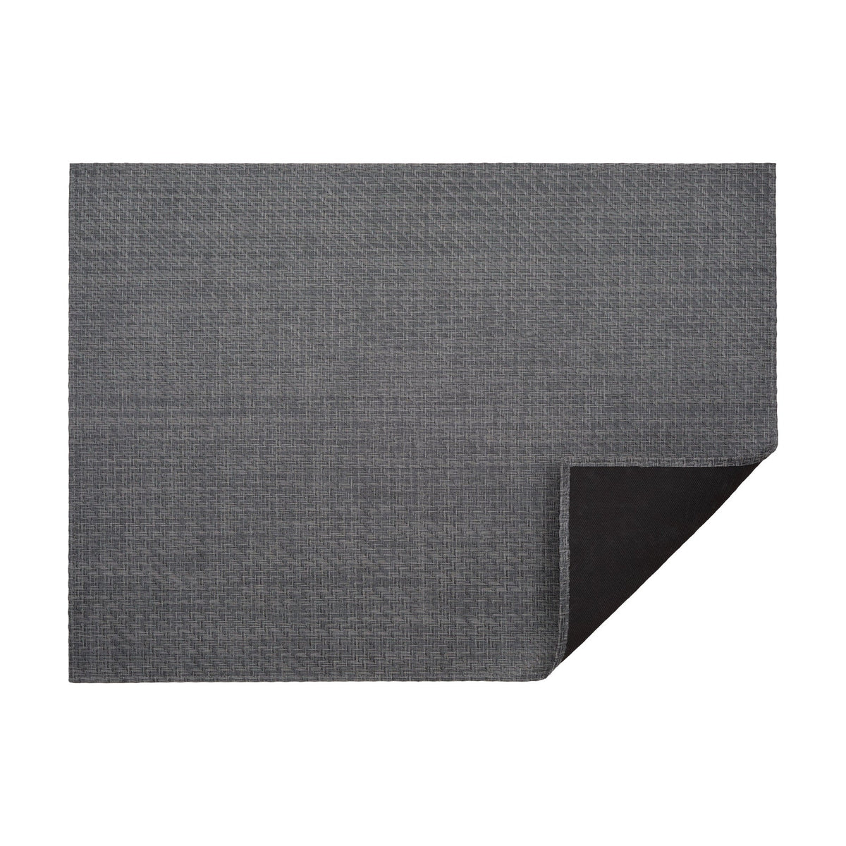 Alloy Foxtail woven floor mat by Chilewich, horizontal folded-corner view