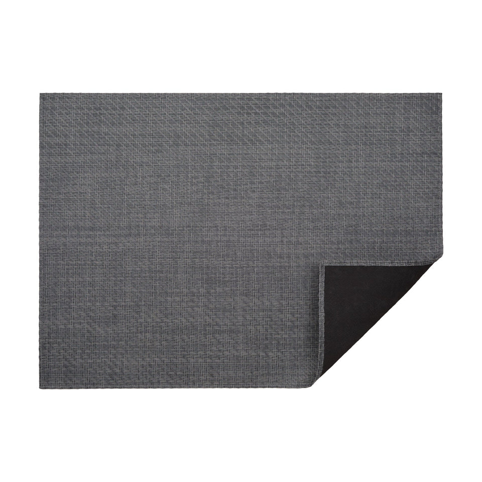 Alloy Foxtail woven floor mat by Chilewich, horizontal folded-corner view