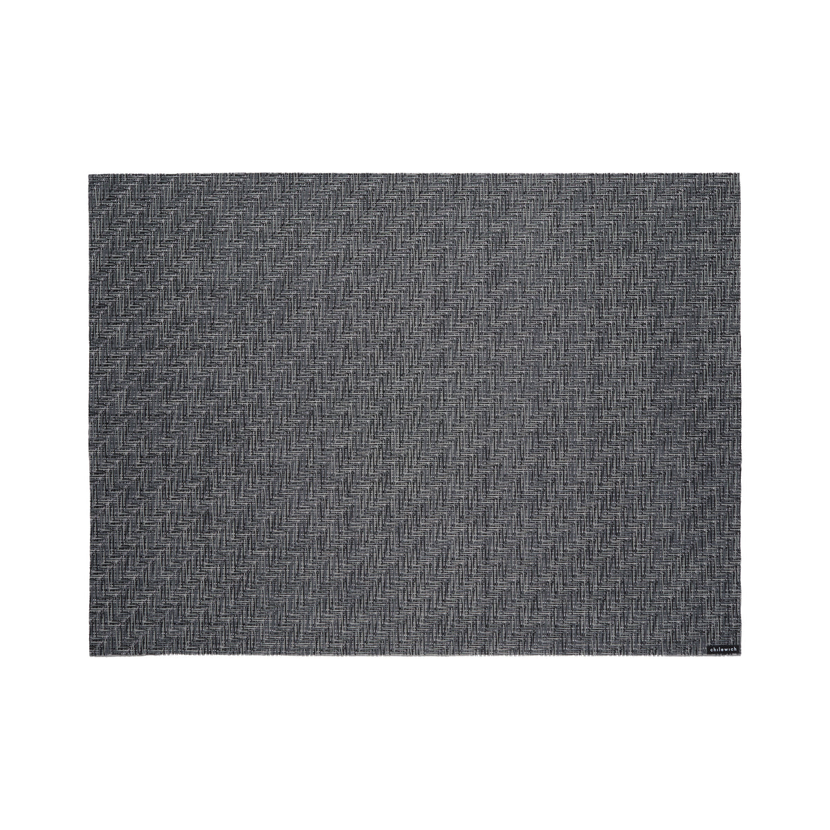 Chilewich Foxtail rectangle placemat in Alloy, viewed from above on a white background