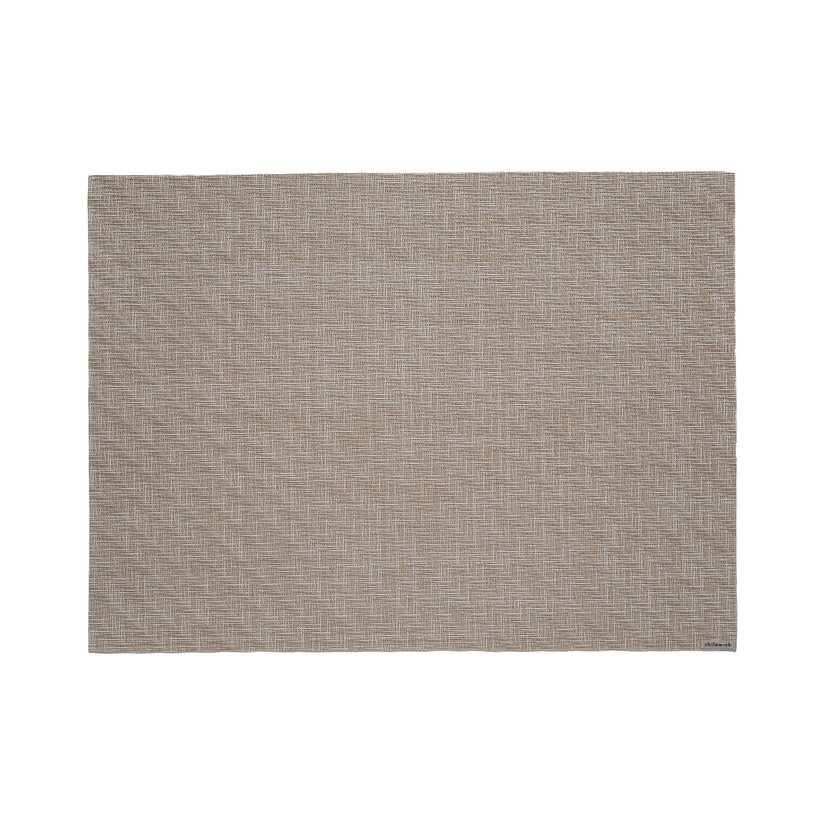 Chilewich Foxtail rectangle placemat in Ecru, viewed from above on a white background