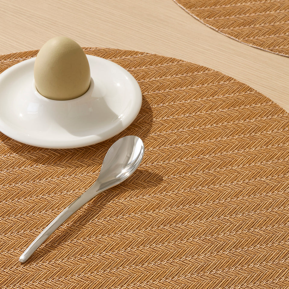 Chilewich Foxtail in Honey, shown in a styled table setting