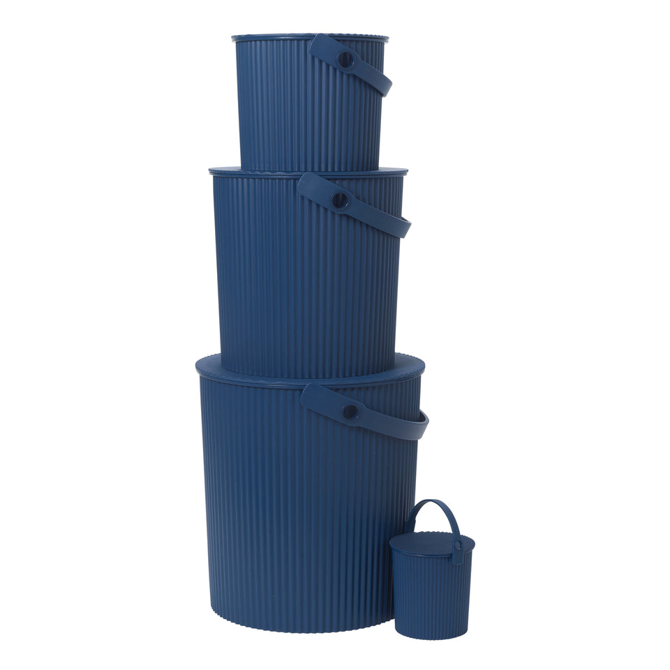 Navy Hachiman buckets shown together in several sizes
