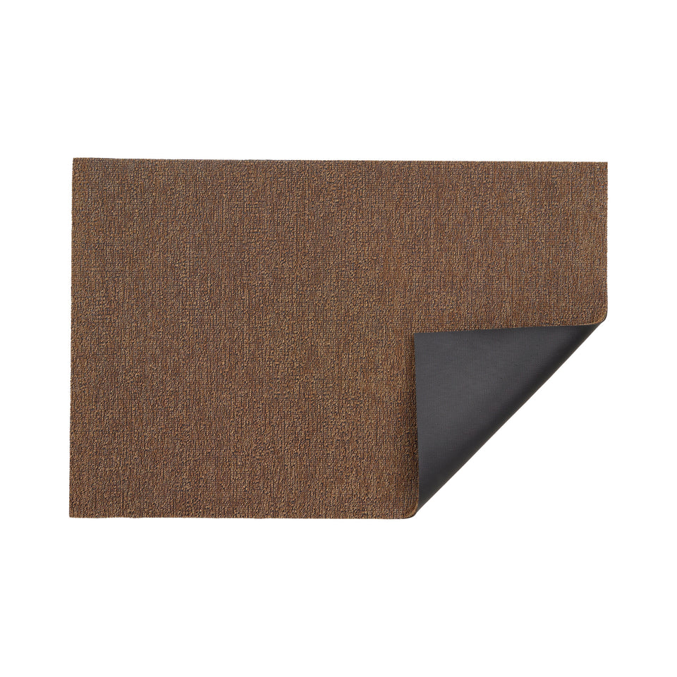 Tannin Heathered Shag Mat by Chilewich — folded corner showing backing