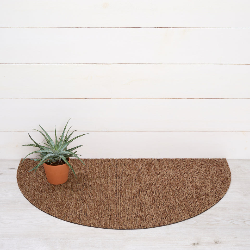 Tannin Heathered Shag Mat by Chilewich — in use