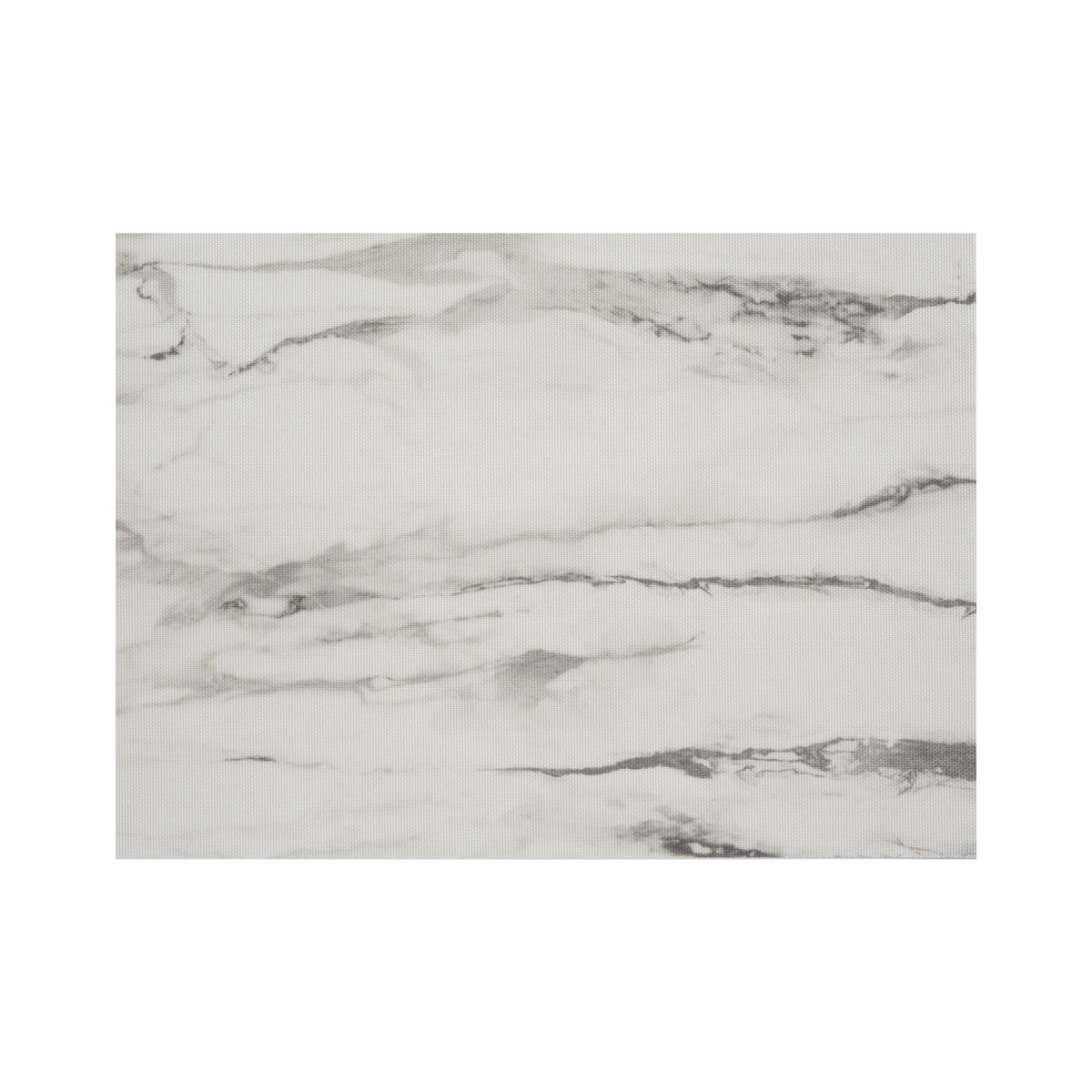 Chilewich Marble rectangle placemat in Calacatta, viewed from above on a white background