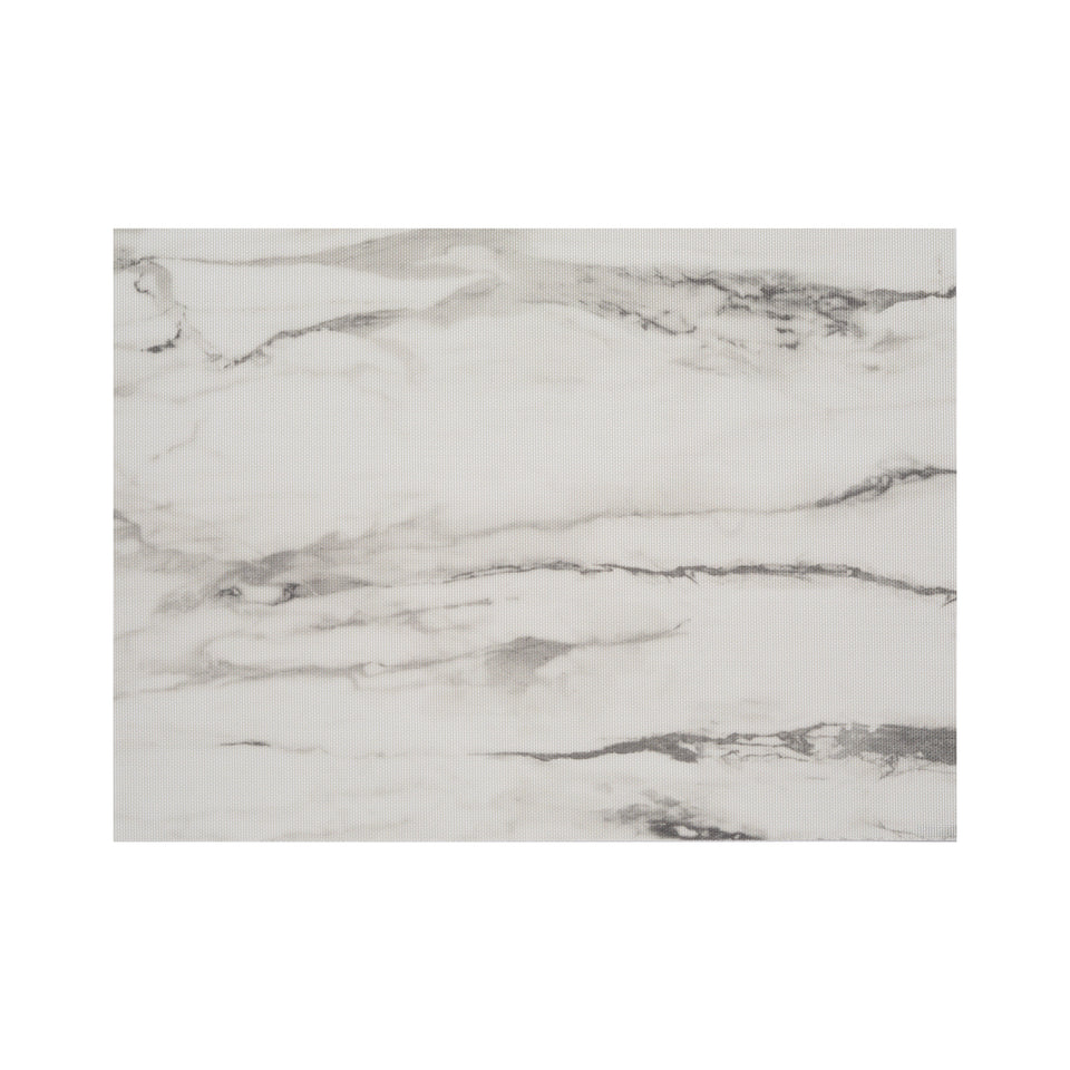 Chilewich Marble rectangle placemat in Calacatta, viewed from above on a white background