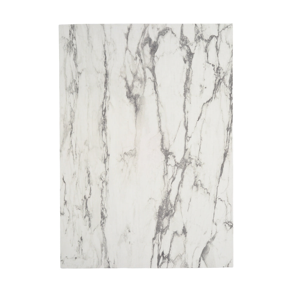 Marble / Calacatta woven floor mat by Chilewich, studio view