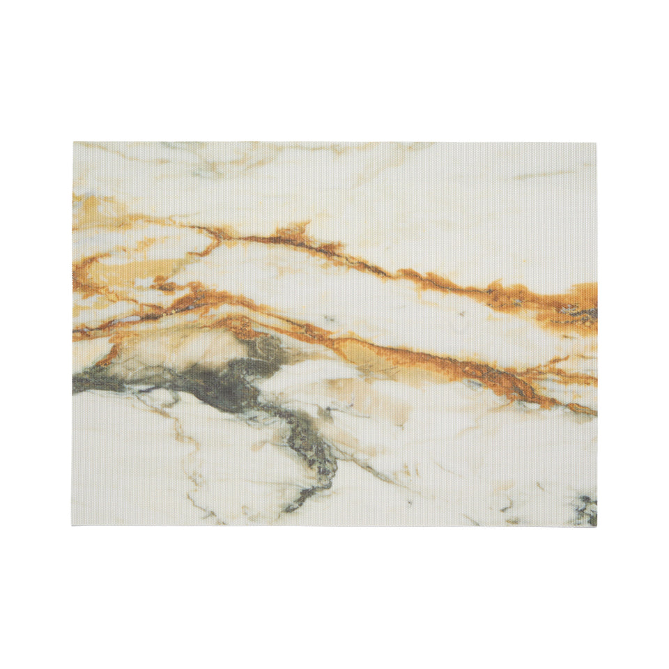 Chilewich Marble rectangle placemat in Gold, viewed from above on a white background