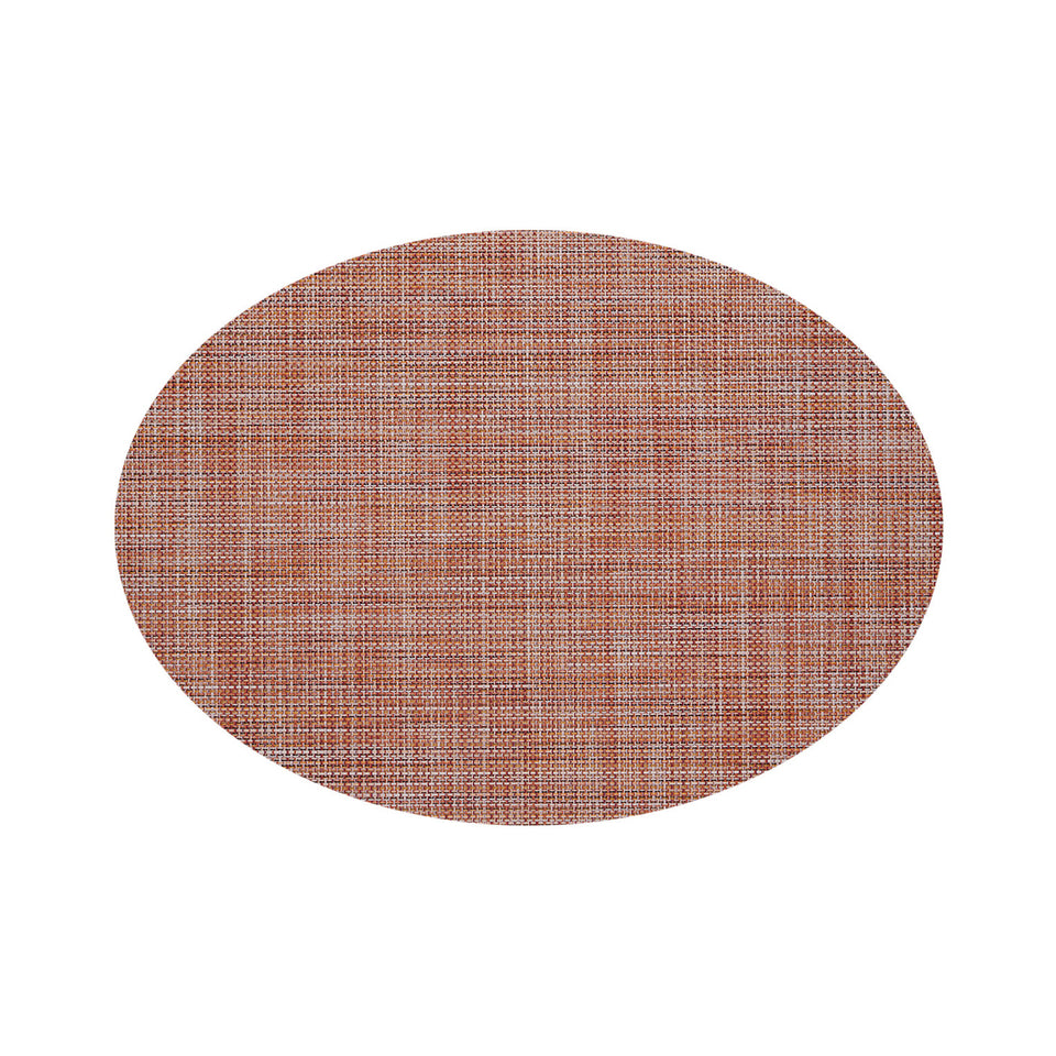 Chilewich Mini Basketweave in Cinnamon, oval on a white background