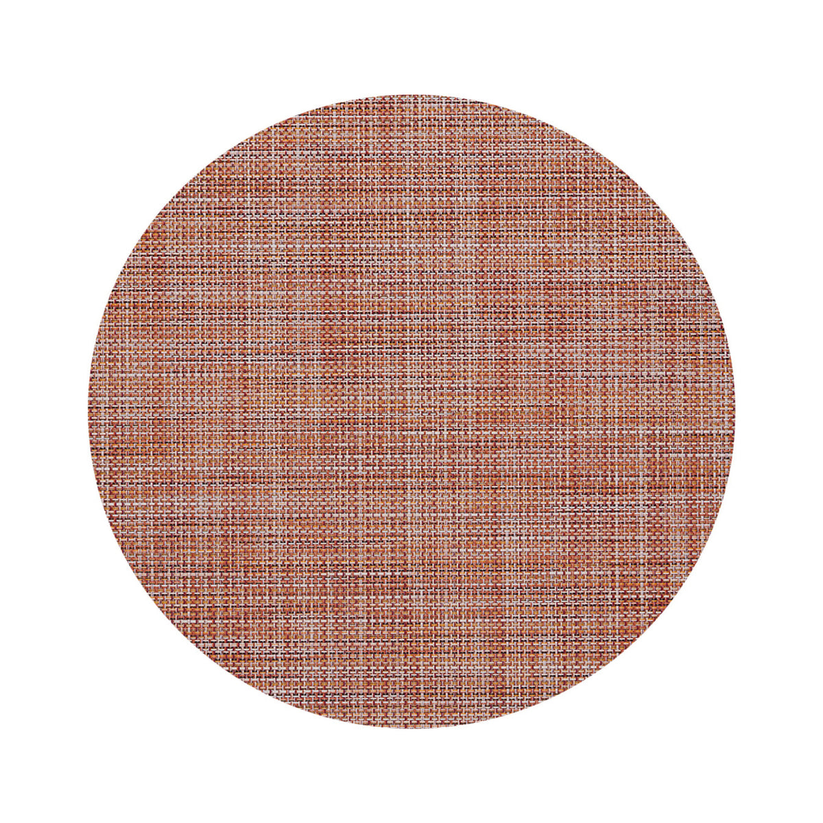 Chilewich Mini Basketweave in Cinnamon, round on a white background