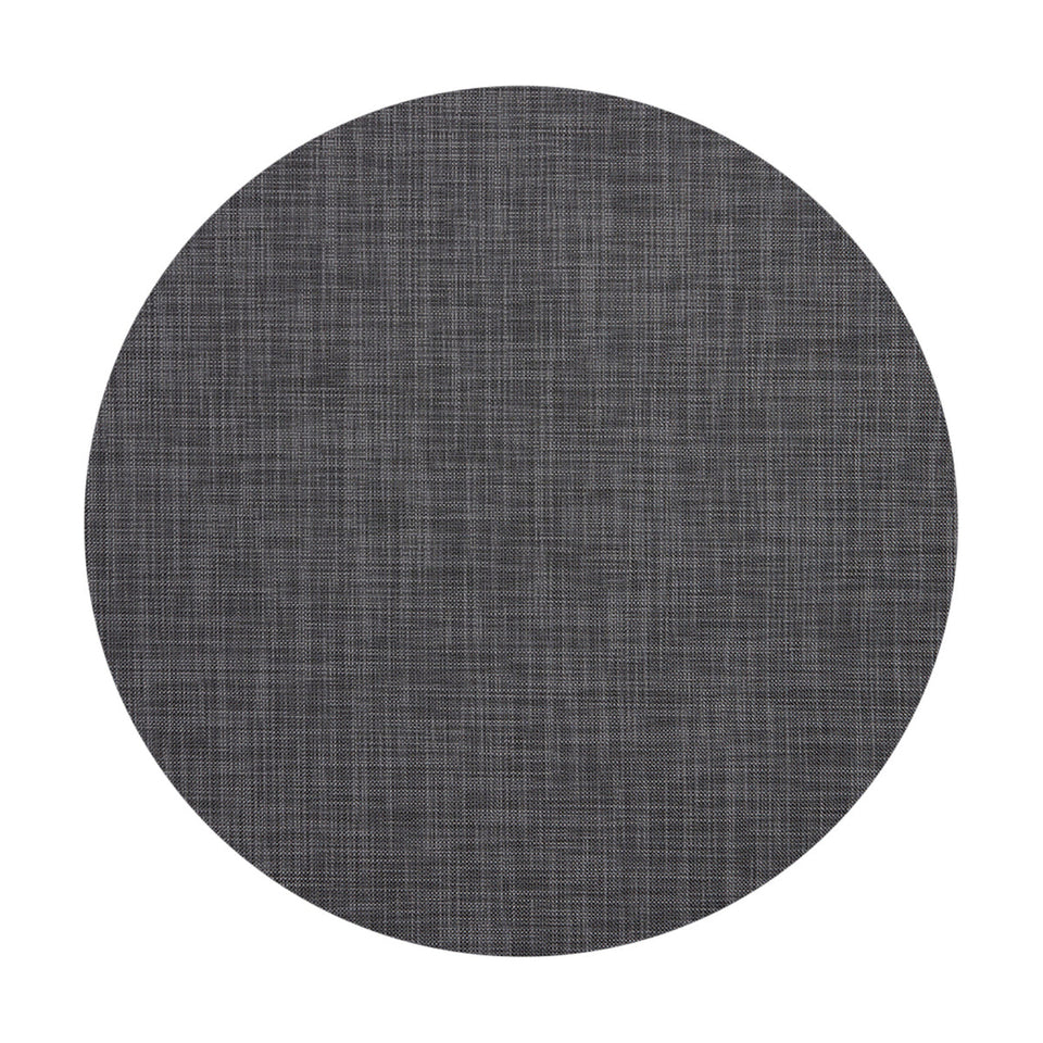 Mini Basketweave / Cool Grey woven floor mat by Chilewich, studio view