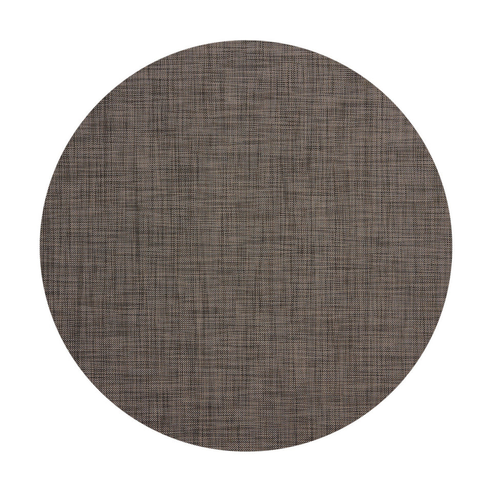 Mini Basketweave / Dark Walnut woven floor mat by Chilewich, studio view