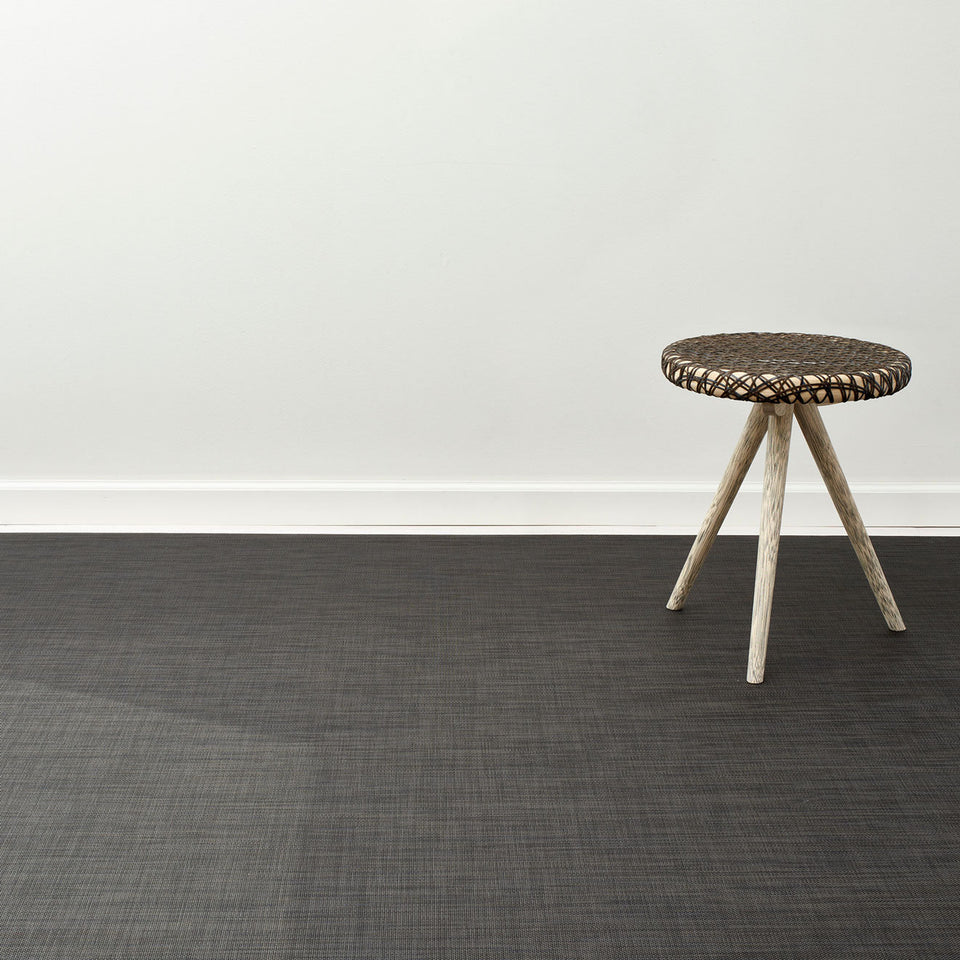Mini Basketweave / Espresso woven floor mat by Chilewich, interior setting