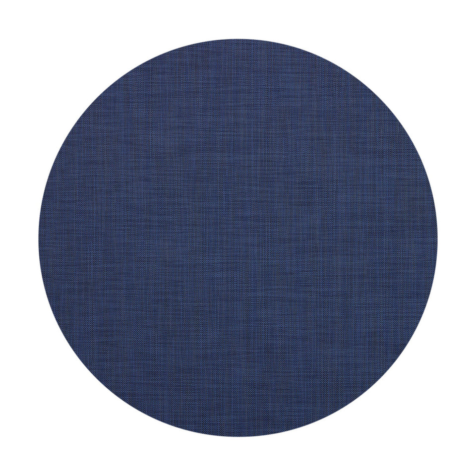 Mini Basketweave / Indigo woven floor mat by Chilewich, studio view