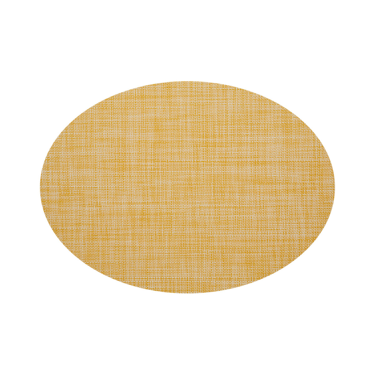 Chilewich Mini Basketweave in Ochre, oval on a white background
