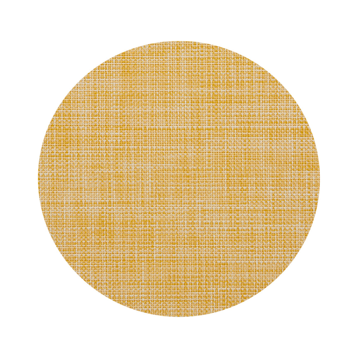 Chilewich Mini Basketweave in Ochre, round on a white background