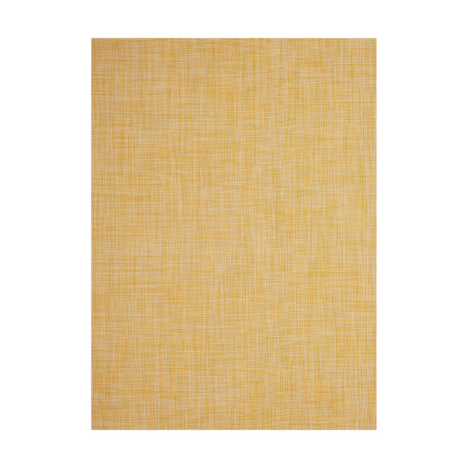 Mini Basketweave / Ochre woven floor mat by Chilewich, studio view