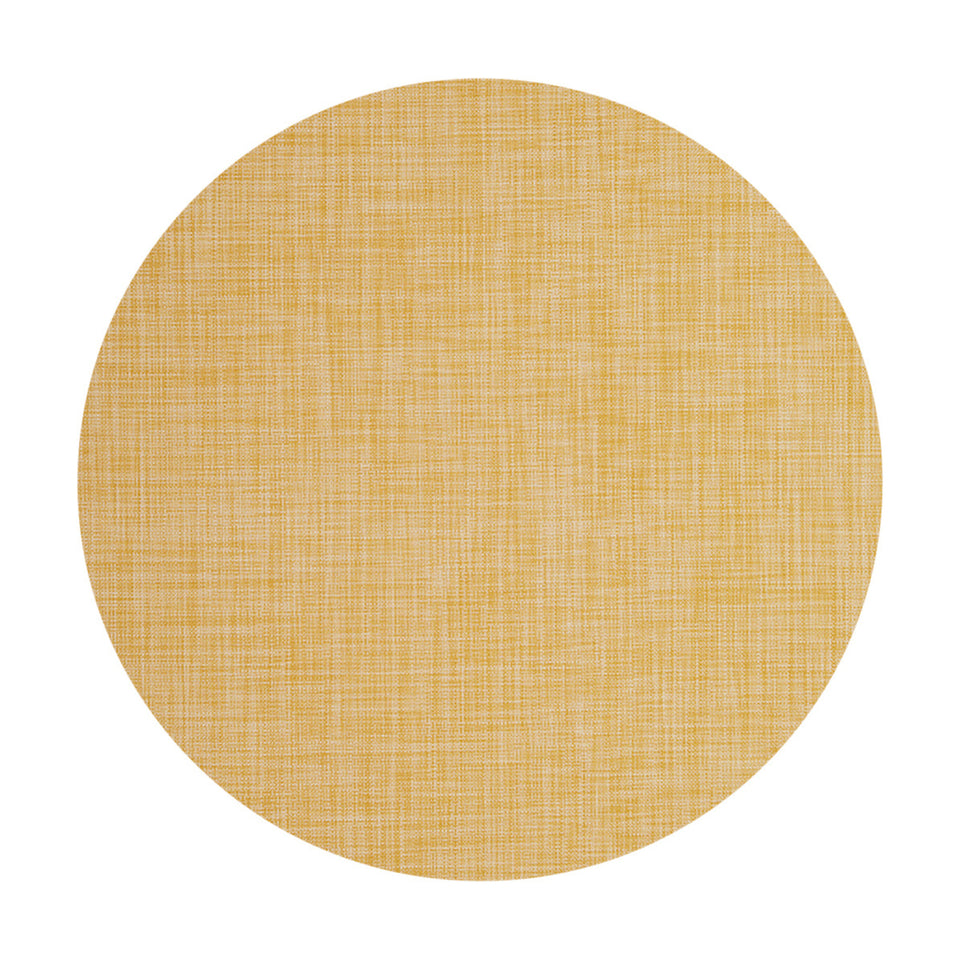 Mini Basketweave / Ochre woven floor mat by Chilewich, studio view