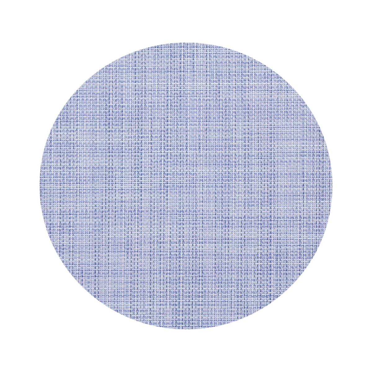 Chilewich Mini Basketweave in Periwinkle, round on a white background