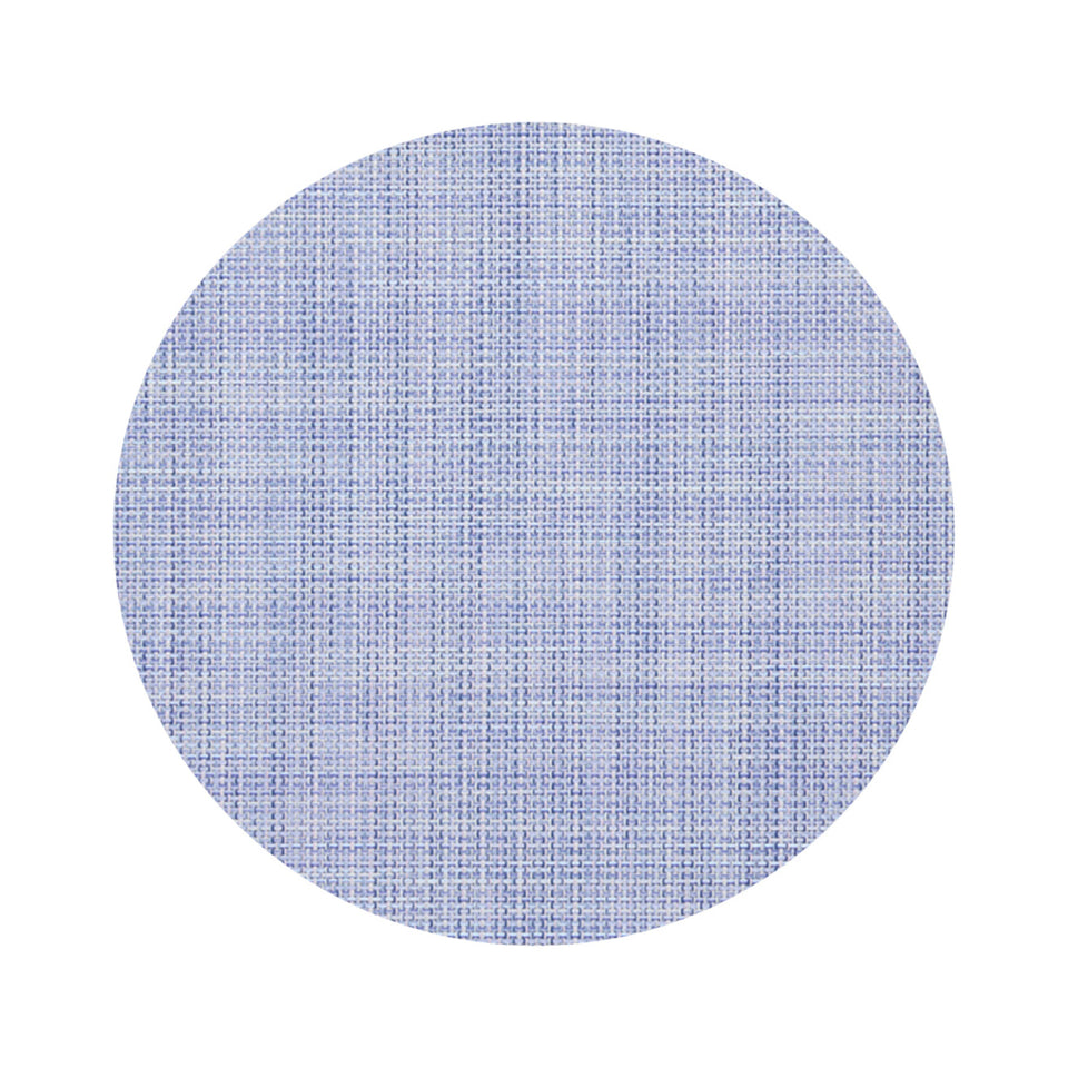 Chilewich Mini Basketweave in Periwinkle, round on a white background