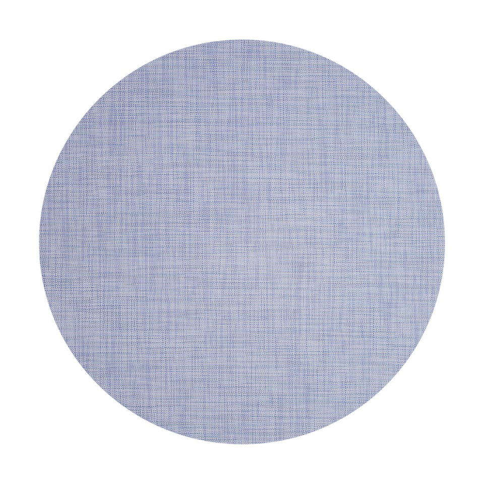 Mini Basketweave / Periwinkle woven floor mat by Chilewich, studio view