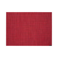 Chilewich Mini Basketweave rectangle placemat in Scarlet, viewed from above on a white background