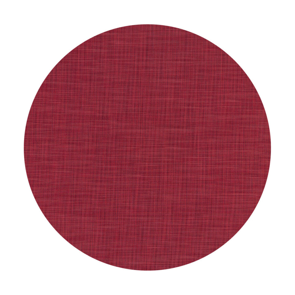 Mini Basketweave / Scarlet woven floor mat by Chilewich, studio view