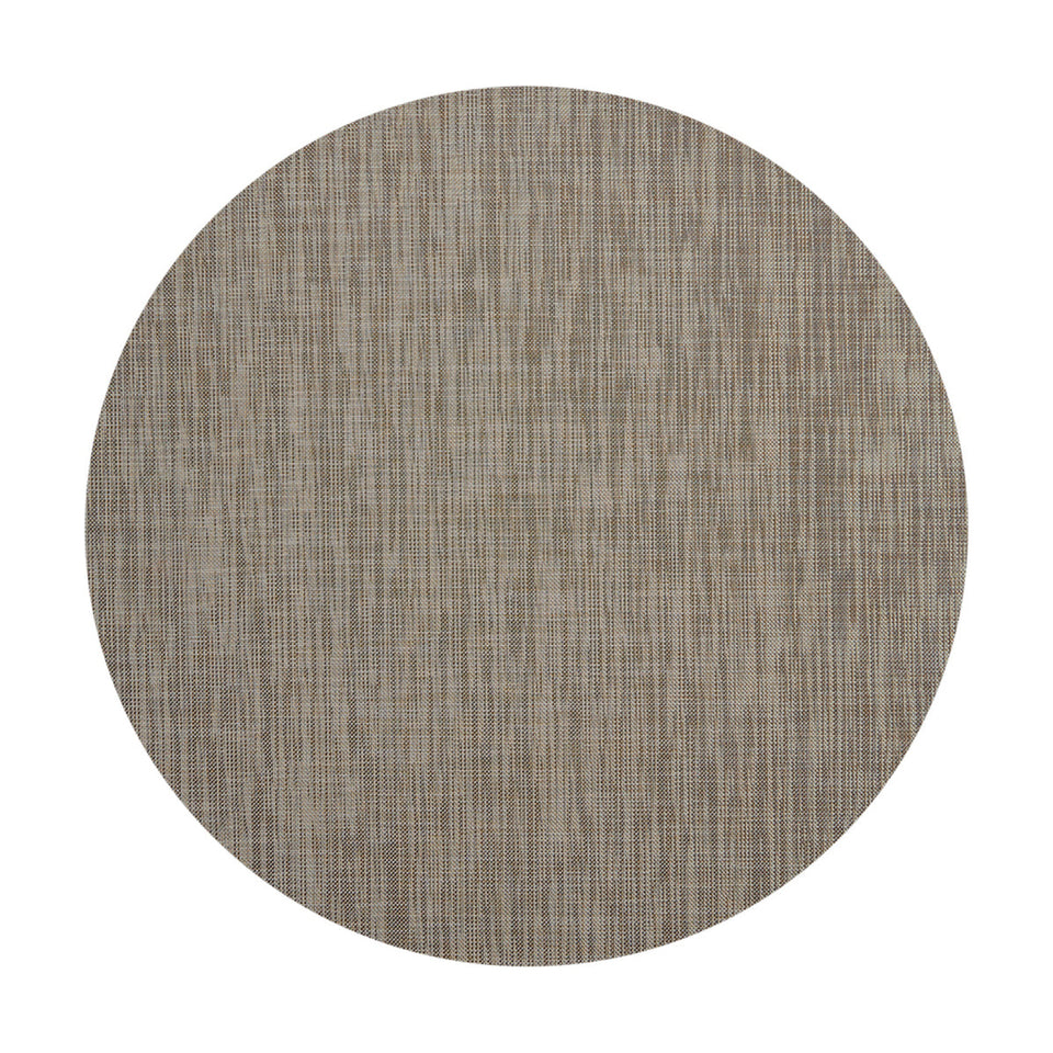 Mini Basketweave / Soapstone woven floor mat by Chilewich, studio view