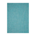 Mini Basketweave / Turquoise woven floor mat by Chilewich, studio view