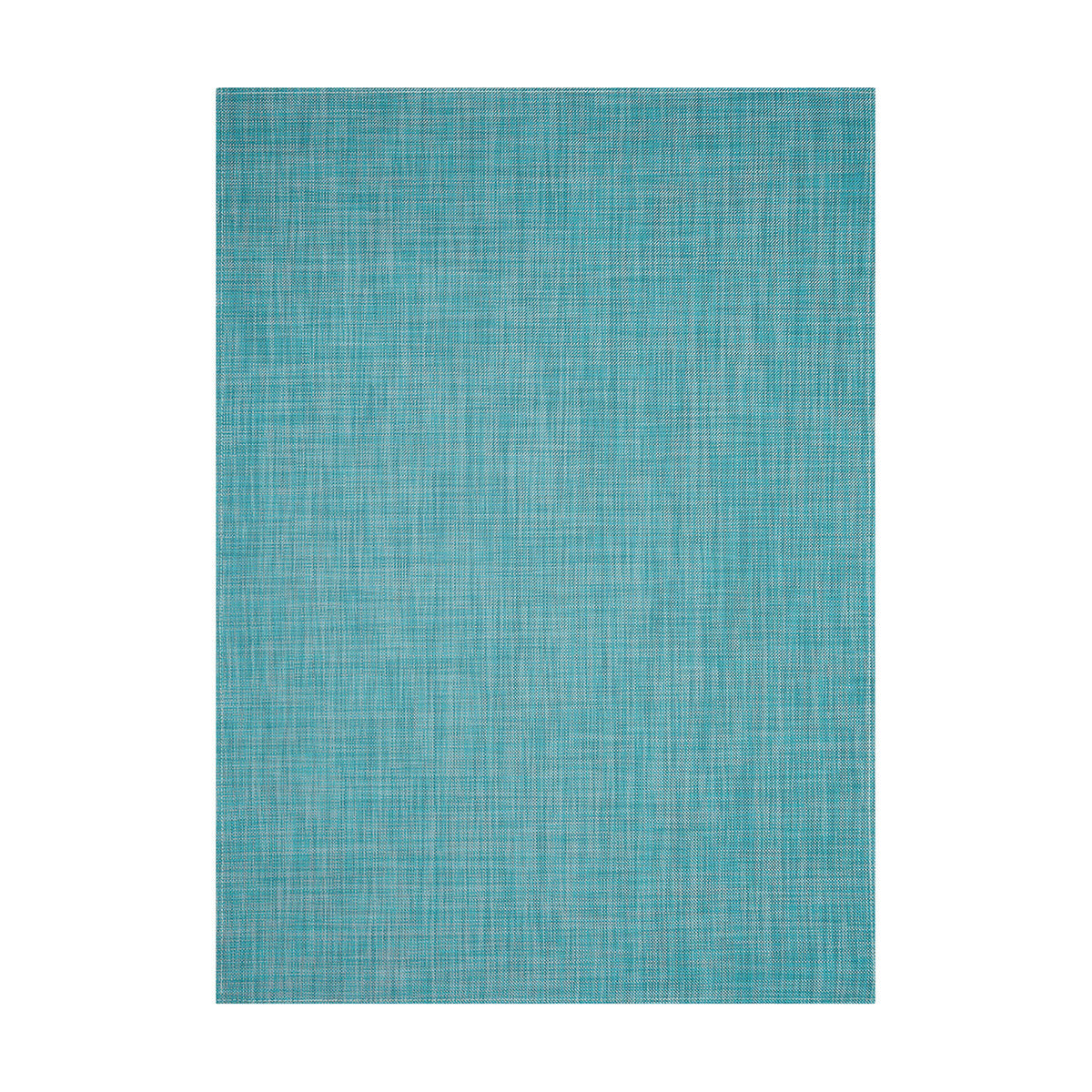 Mini Basketweave / Turquoise woven floor mat by Chilewich, studio view