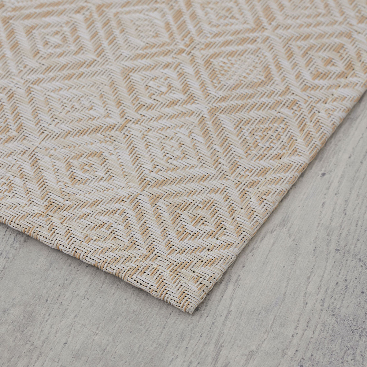 Mosaic / Almond woven floor mat by Chilewich, interior setting