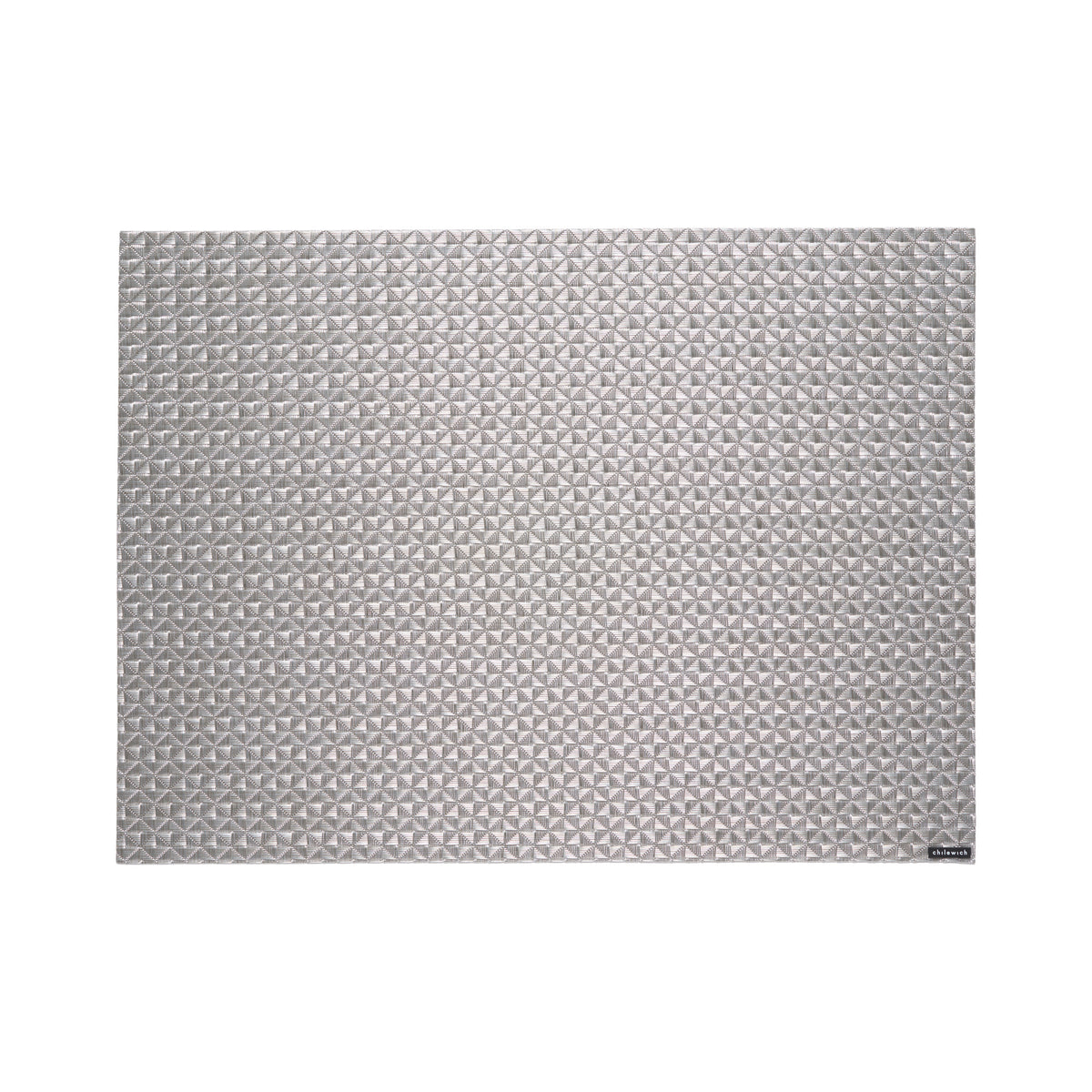 Chilewich Origami rectangle placemat in Gunmetal, viewed from above on a white background