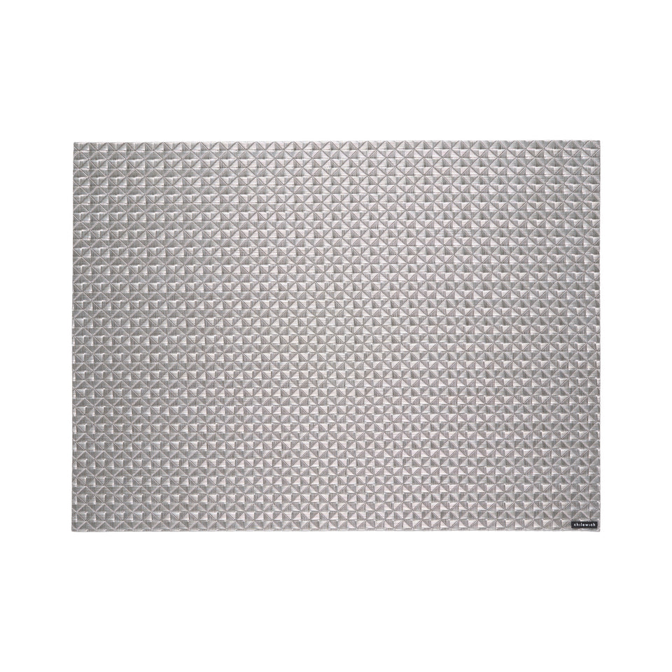 Chilewich Origami rectangle placemat in Gunmetal, viewed from above on a white background