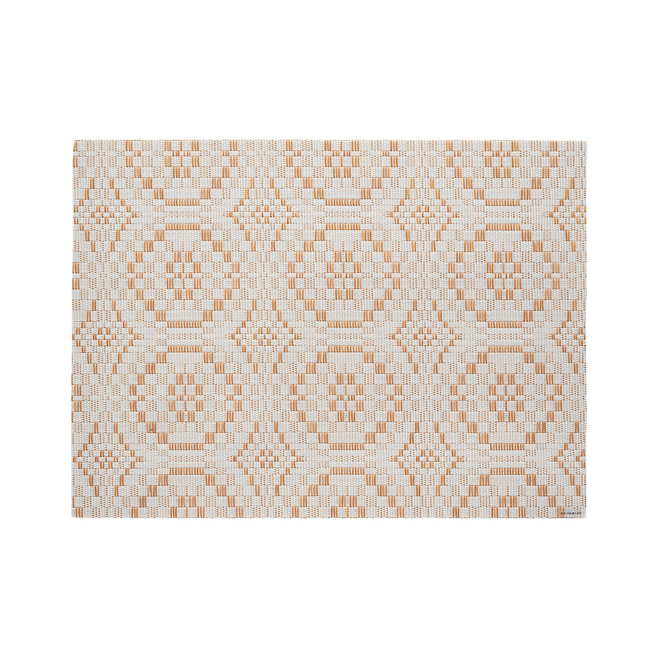 Chilewich Overshot in Butterscotch, rectangle on a white background