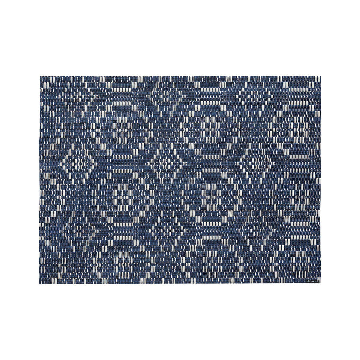 Chilewich Overshot in Denim, rectangle on a white background