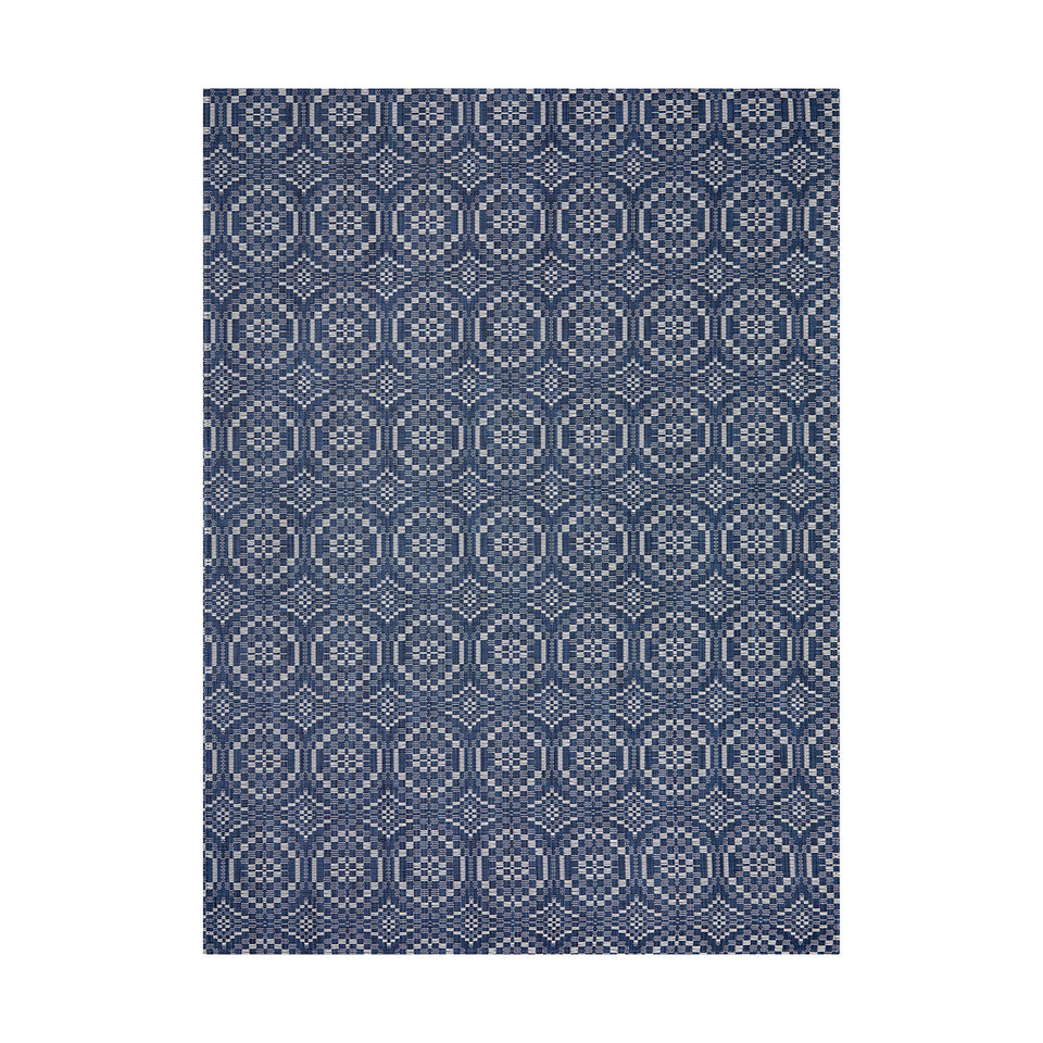 Overshot / Denim woven floor mat by Chilewich, studio view