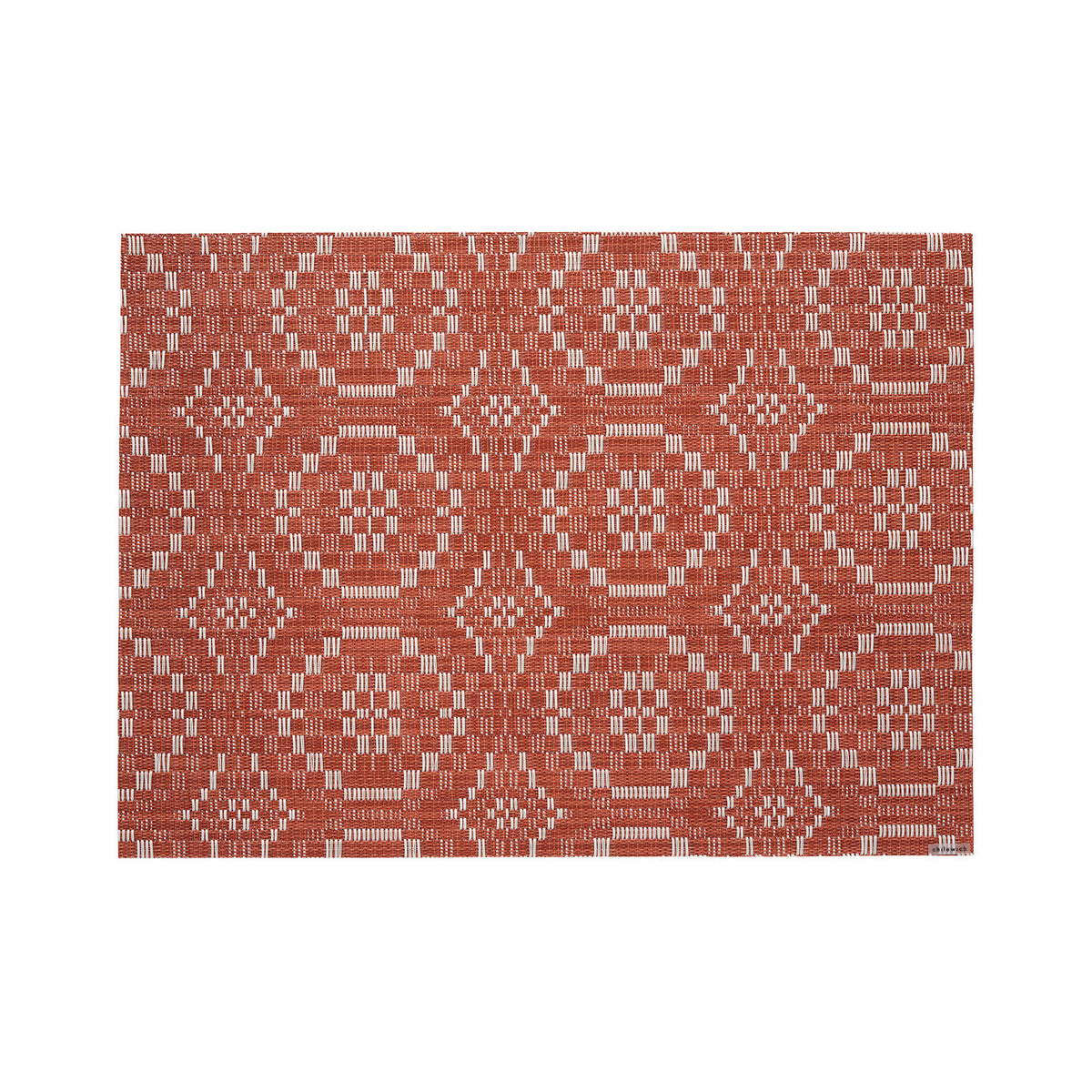 Chilewich Overshot in Paprika, rectangle on a white background