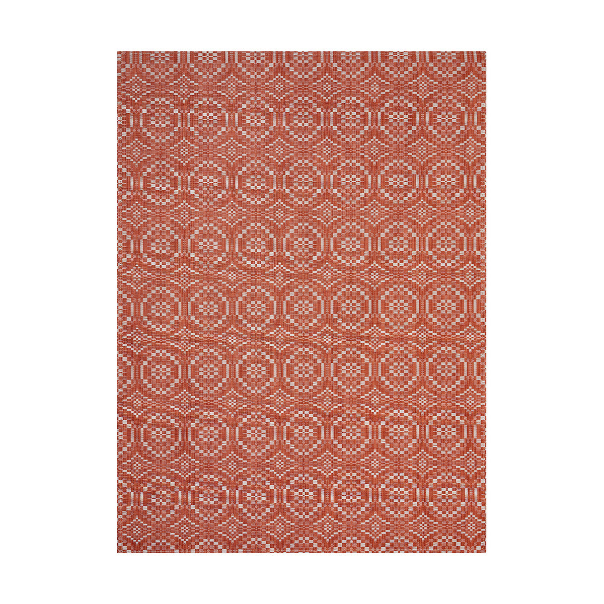Overshot / Paprika woven floor mat by Chilewich, studio view
