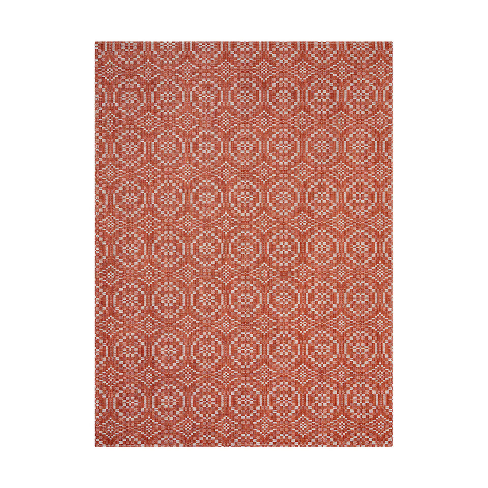 Overshot / Paprika woven floor mat by Chilewich, studio view