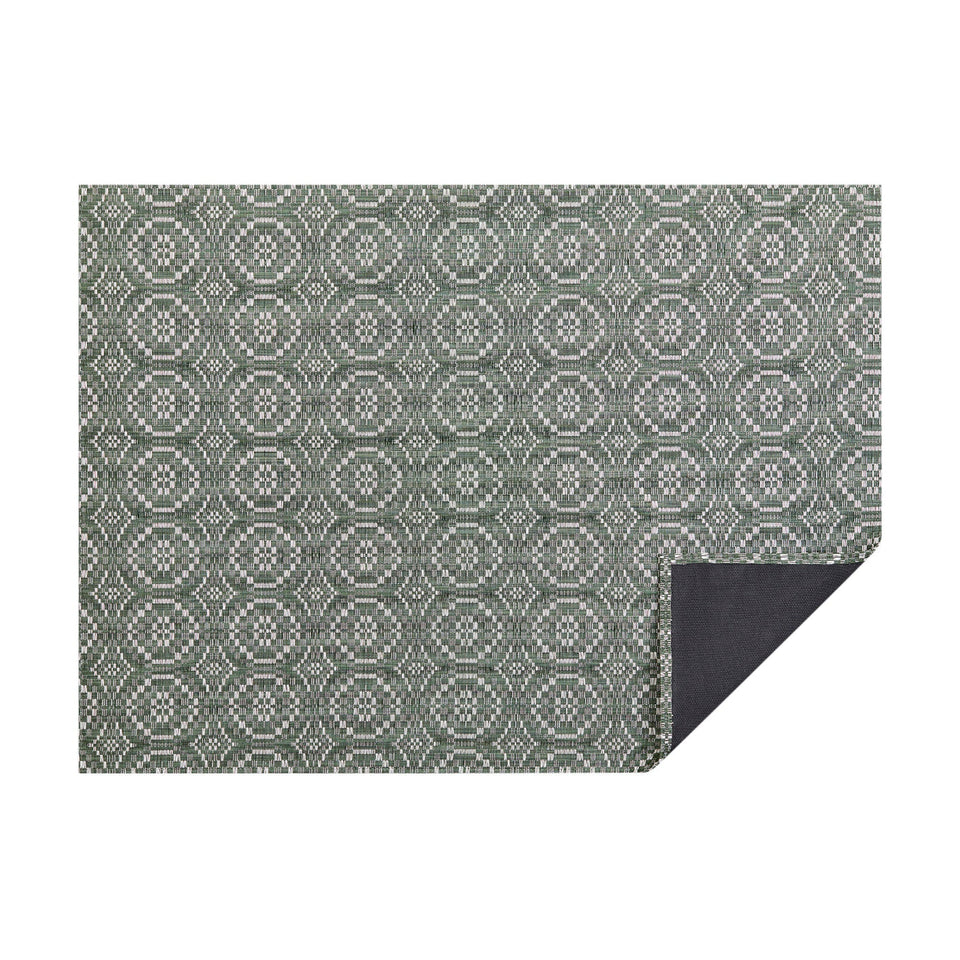 Thyme Overshot woven floor mat by Chilewich, horizontal folded-corner view