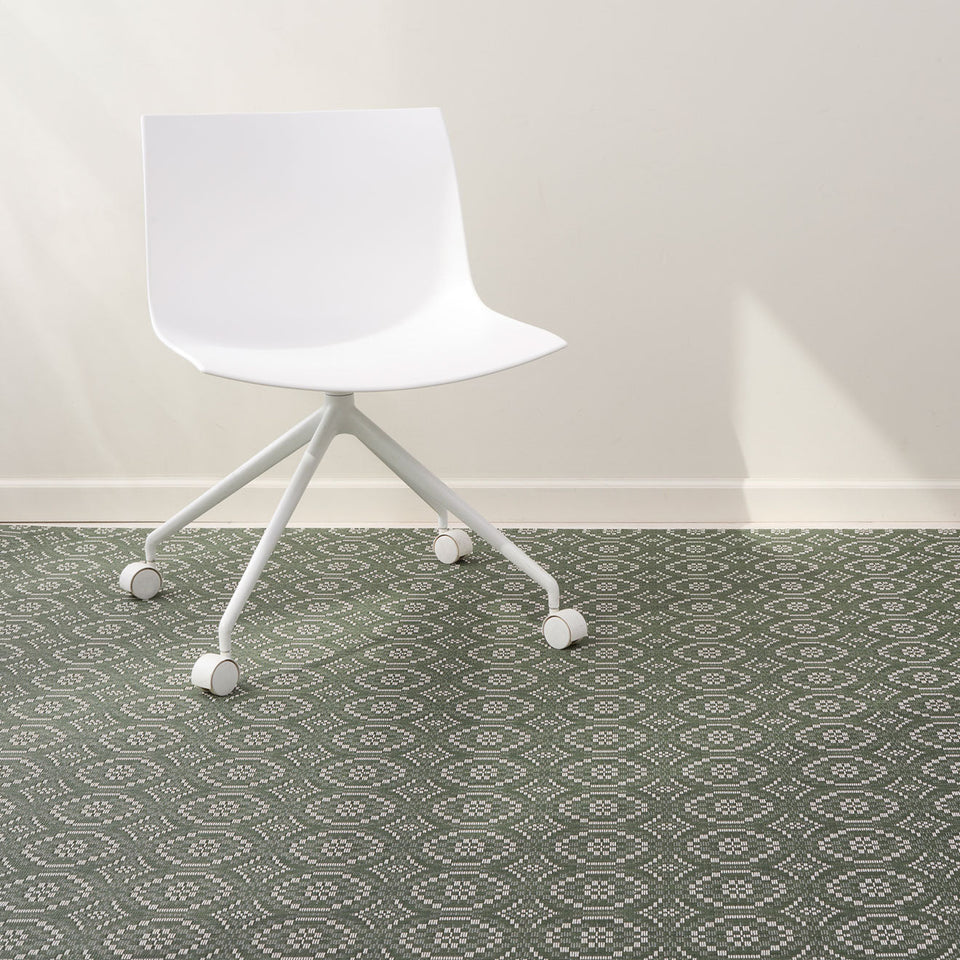 Overshot / Thyme woven floor mat by Chilewich, interior setting